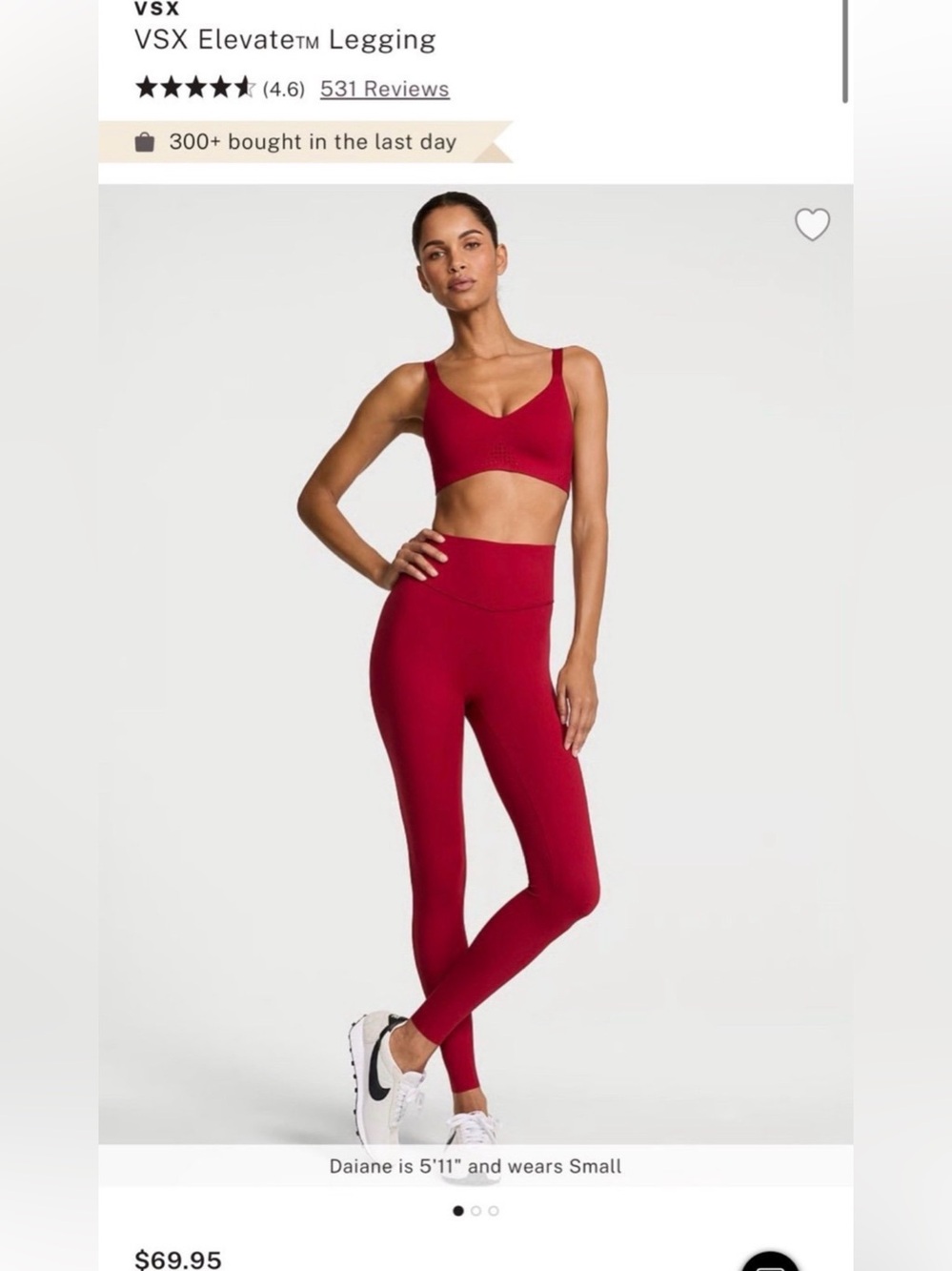Victoria’s Secret VSX Red High-Waist Elevate Leggings